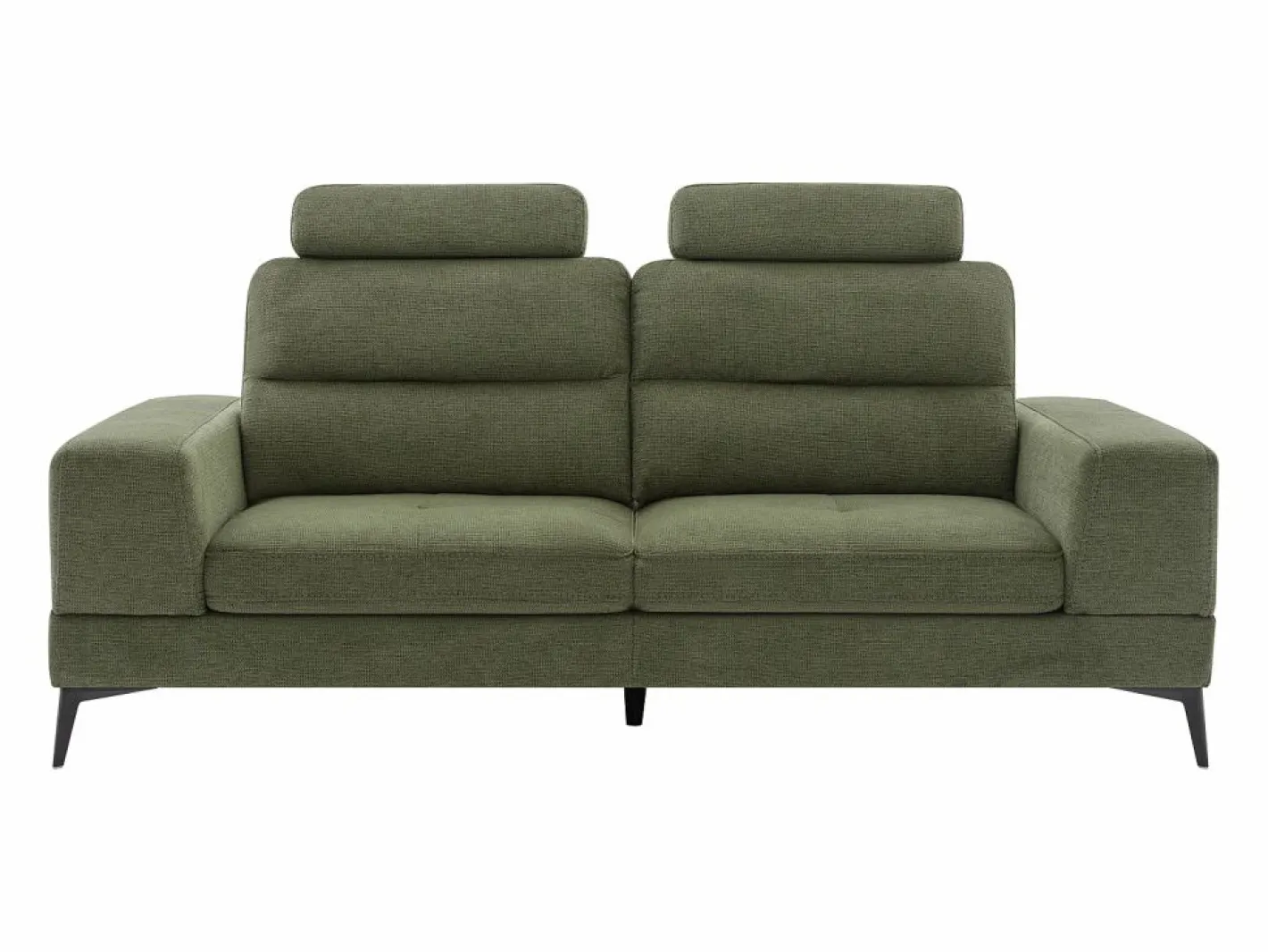 Vente-unique Sofá de 3 plazas de tela texturizada con respaldo reclinable UDALIO Verde Clearance