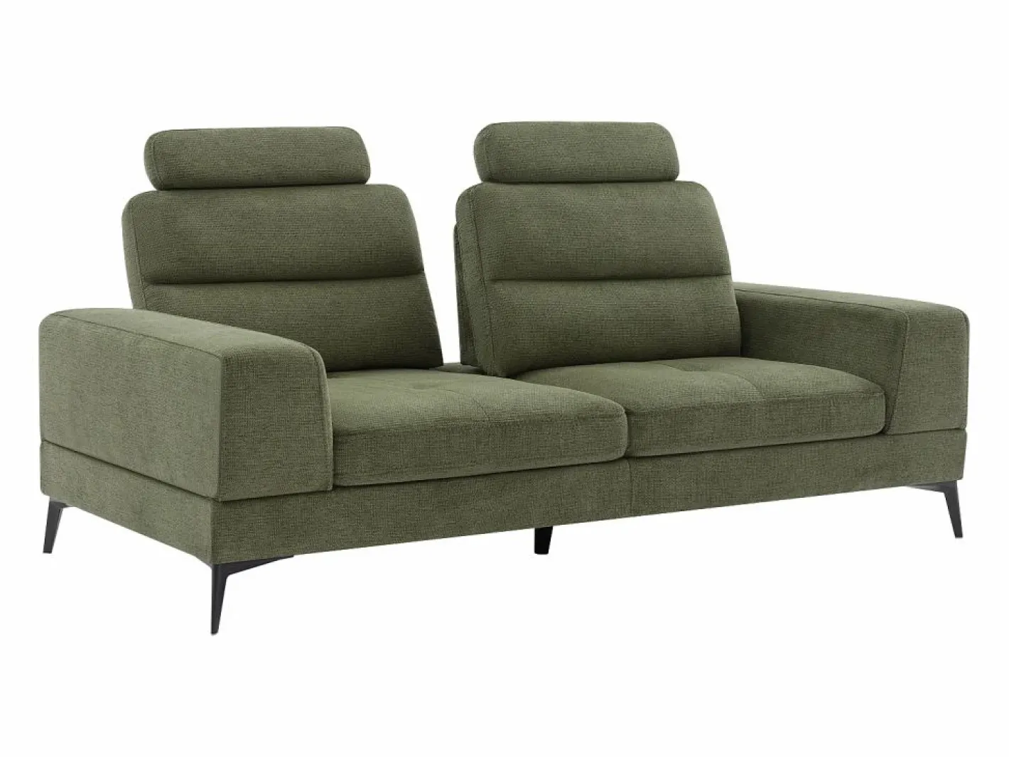 Vente-unique Sofá de 3 plazas de tela texturizada con respaldo reclinable UDALIO Verde Clearance