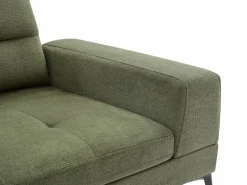 Vente-unique Sofá de 3 plazas de tela texturizada con respaldo reclinable UDALIO Verde Clearance