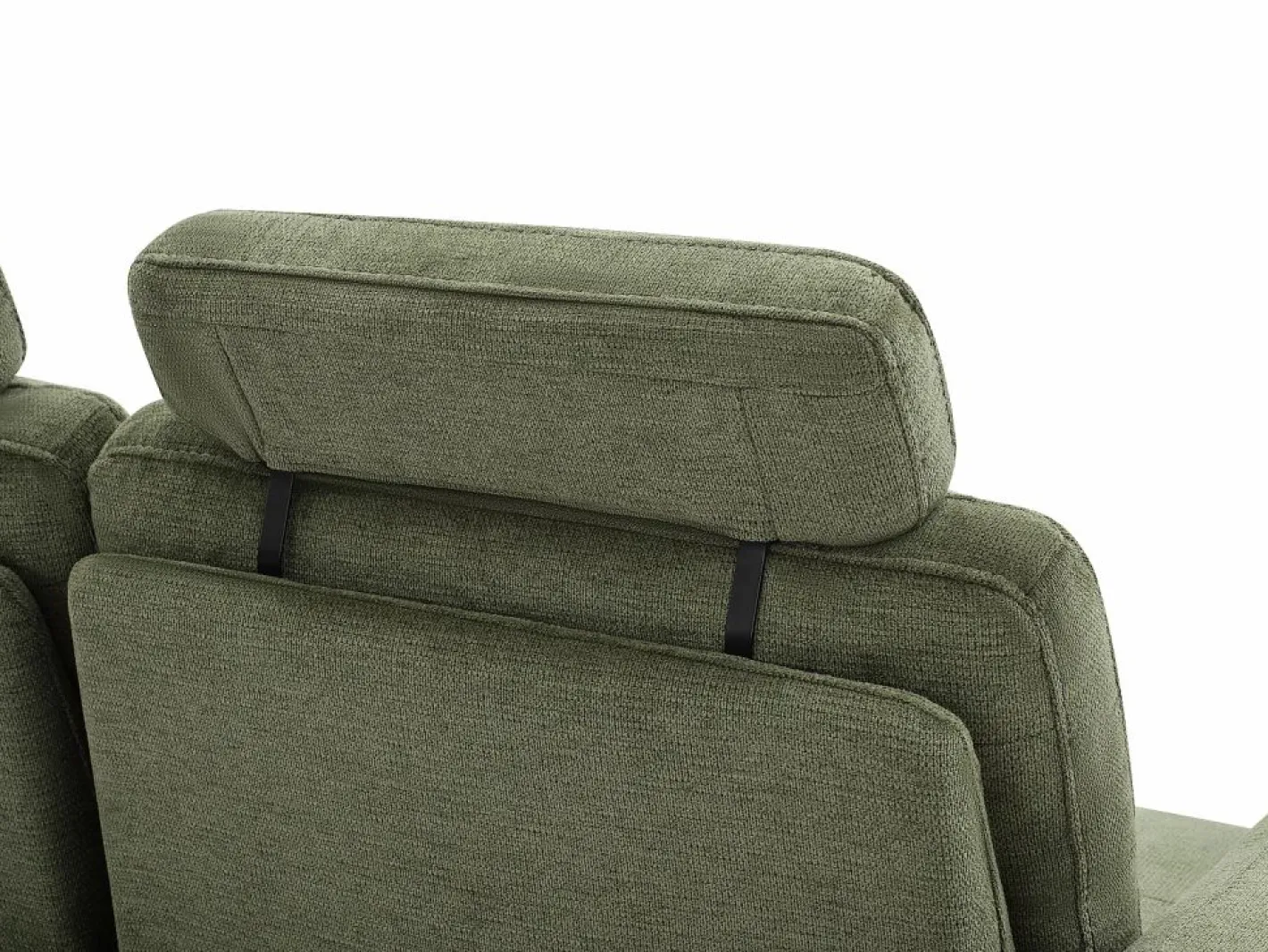 Vente-unique Sofá de 3 plazas de tela texturizada con respaldo reclinable UDALIO Verde Clearance