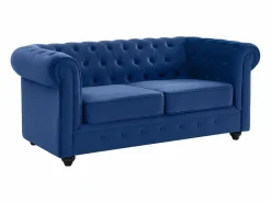 Sofá de 2 plazas de terciopelo Azul real CHESTERFIELD^Vente-unique Hot
