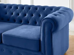 Sofá de 2 plazas de terciopelo Azul real CHESTERFIELD^Vente-unique Hot