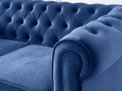 Sofá de 2 plazas de terciopelo Azul real CHESTERFIELD^Vente-unique Hot