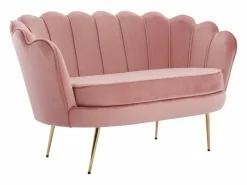 Vente-unique Sofá de 2 plazas de terciopelo DANDELION Rosa