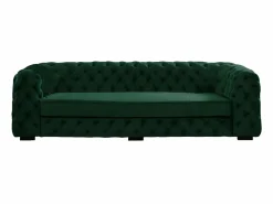 Vente-unique Sofá de 3 plazas de terciopelo verde Chesterfield STANLEY Verde pino Discount