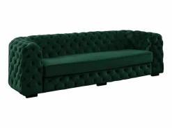 Vente-unique Sofá de 3 plazas de terciopelo verde Chesterfield STANLEY Verde pino Discount