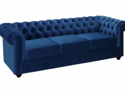 Sofá de 3+2+1 plazas de terciopelo Azul real CHESTERFIELD^Vente-unique New