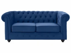 Sofá de 3+2+1 plazas de terciopelo Azul real CHESTERFIELD^Vente-unique New