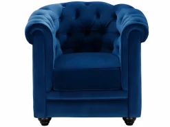 Sofá de 3+2+1 plazas de terciopelo Azul real CHESTERFIELD^Vente-unique New