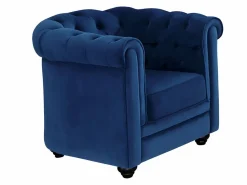 Sofá de 3+2+1 plazas de terciopelo Azul real CHESTERFIELD^Vente-unique New