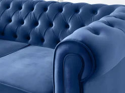 Sofá de 3+2+1 plazas de terciopelo Azul real CHESTERFIELD^Vente-unique New