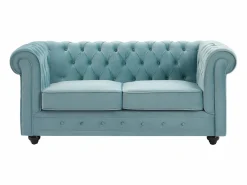 Sofá de 2 plazas de terciopelo azul pastel CHESTERFIELD^Vente-unique New
