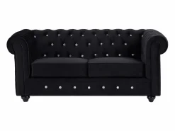 Sofá de 2 plazas de terciopelo con botones de efecto cristal CHESTERFIELD^Vente-unique Hot
