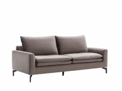 Sofá de 3 plazas de terciopelo gris estilo contemporáneo - ISENA^Vente-unique