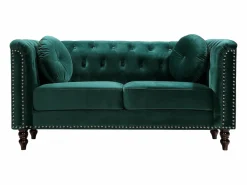 Sofá de 2 plazas de terciopelo estilo charme francés TURNER^Vente-unique Outlet