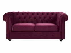 Sofá de 2 plazas de terciopelo color morado CHESTERFIELD^Vente-unique Sale