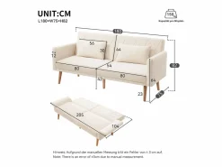 Sofá de 2 plazas de terciopelo , con respaldo y reposabrazos ajustables, de diseño moderno, para salón o dormitorio^OKWISH Clearance