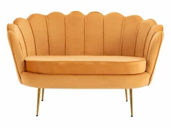 Vente-unique Sofá de 2 plazas de terciopelo amarillo DANDELION Mostaza Outlet