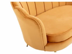 Vente-unique Sofá de 2 plazas de terciopelo amarillo DANDELION Mostaza Outlet