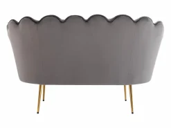 Vente-unique Sofá de 2 plazas de terciopelo antracita DANDELION Gris antracita