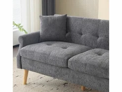 DripeX Sofás Club|Sofá de 2 plazas en tejido Chenille - con 2 almohadas - reposabrazos acolchados - 20 cm pies de madera sólida -162x74x77cm