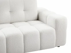 Vente-unique Sofá de 3 plazas en tela bouclé estilo diseño SOPELANA Blanco Best