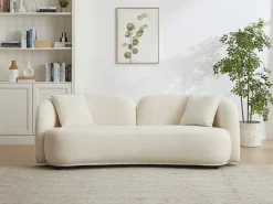 Sofá de 3 plazas en tela bouclé - - LINORIA^Vente-unique Outlet