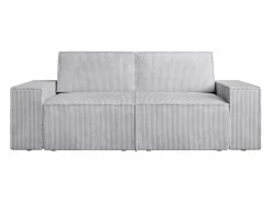 Vente-unique Sofá de 2 plazas en terciopelo de pana confort AMELIA Gris claro Discount