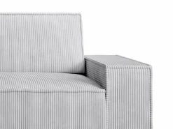 Vente-unique Sofá de 2 plazas en terciopelo de pana confort AMELIA Gris claro Discount