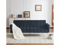 Merax Sofá De Terciopelo|Sofá - 3 Plazas|Sofá de 3 plazas en terciopelo - 3 en 1 - Respaldo y reposabrazos regulables - 184 x 79 x 71 cm - LERICI by Pascal Morabito