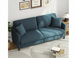 DripeX Sofá Escandinavo|Sofá de 3 plazas en terciopelo de Teddy, sofá de confort correcta en madera sólida, loveseat con reposabrazos, 193x79x89cm, -gris