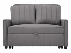 Sofá de 2 plazas extraíble - Sofá relax con bolsillos laterales y 2 cojines - Lino Gris Discount