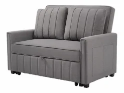 Sofá de 2 plazas extraíble - Sofá relax con bolsillos laterales y 2 cojines - Lino Gris Discount