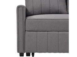 Sofá de 2 plazas extraíble - Sofá relax con bolsillos laterales y 2 cojines - Lino Gris Discount