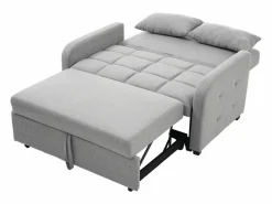 Sofá de 2 plazas extraíble - Sofá relax con respaldo regulable y 2 cojines - Lino^