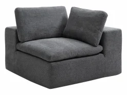Vente-unique Sofá de 2 plazas modular en tejido CORTOLINE Gris antracita Sale