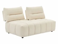 Vente-unique Sofá de 2 plazas movible hacia adelante y hacia atrás en tela texturizada APOLIU Beige Hot