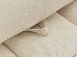 Vente-unique Sofá de 2 plazas movible hacia adelante y hacia atrás en tela texturizada APOLIU Beige Hot
