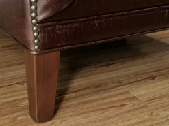 LINEA SOFA Sofá de 3 plazas piel envejecida COLBERT - Color marrón Marru00f3n chocolate