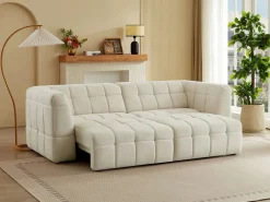 Sofá de 3 plazas relax con asiento deslizante eléctrico en tela NELOSA^Vente-unique Best