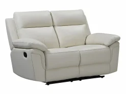 Vente-unique Sofá de 3+2 plazas relax de piel de búfalo PAKITA Marfil Online