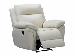 Vente-unique Sofá de 3+1 plazas relax de piel de búfalo PAKITA Marfil Hot