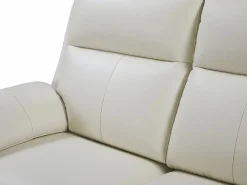 Vente-unique Sofá de 3+1 plazas relax de piel de búfalo PAKITA Marfil Hot