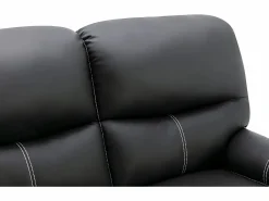Vente-unique Conjunto Sofás|Sofá de 3+2 plazas relax de piel sintética negra CANBY
