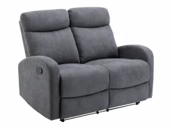 Vente-unique Sofá de 3+2 plazas relax de tela estilo contemporáneo EVELYN Gris Clearance