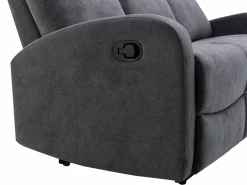 Vente-unique Sofá de 3+2 plazas relax de tela estilo contemporáneo EVELYN Gris Clearance