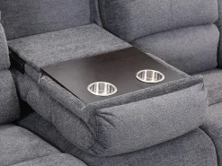 Vente-unique Sofá de 3 plazas relax eléctrico de tela NEVERS Gris Hot