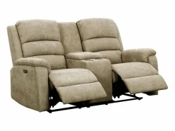 Vente-unique Sofá Relax|Sofá de 2 plazas relax eléctrico de tela con tableta NEVERS