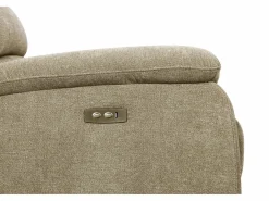 Vente-unique Sofá Relax|Sofá de 2 plazas relax eléctrico de tela con tableta NEVERS