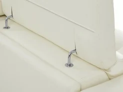 Vente-unique Sofá de 3 plazas relax eléctrico de piel de becerro con reposacabezas BREYT II Blanco New